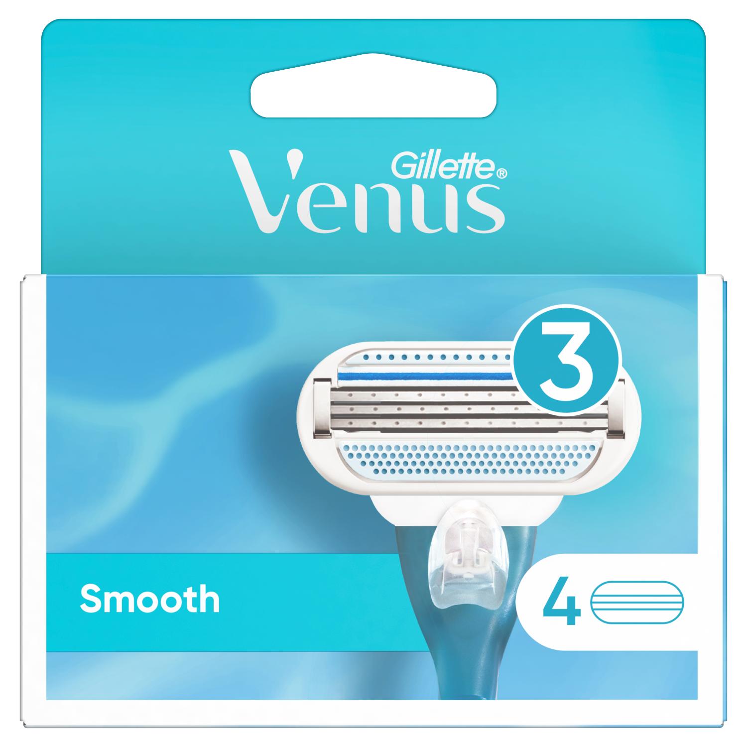 Gillette Venus Smooth, vyměnitelná hlavice do holicích strojků pro ženy, 4 ks / 1 bal