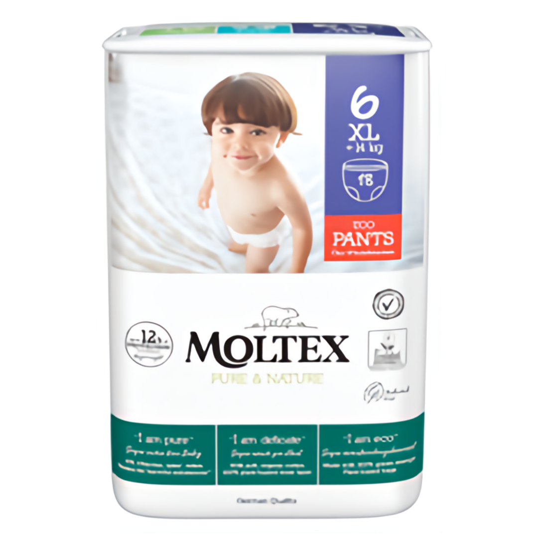 Moltex Pure & Nature Plenkové kalhotky XL vel. 6 (+14 kg)