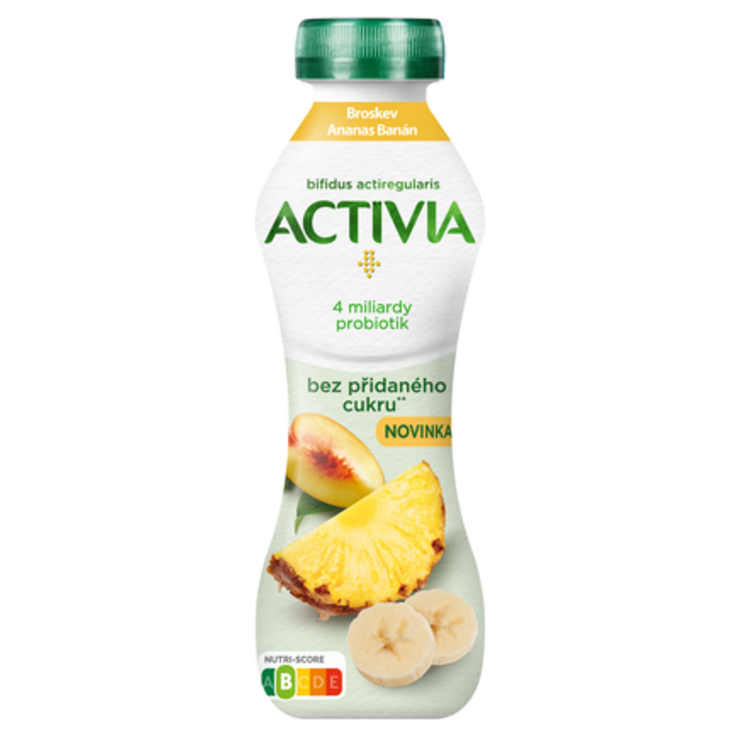 Activia Probiotický jogurtový nápoj broskev, ananas a banán