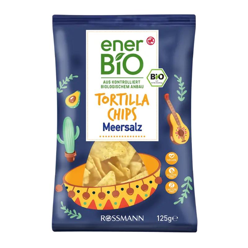 enerBiO Tortilla kukuřičné chipsy solené, 125 g