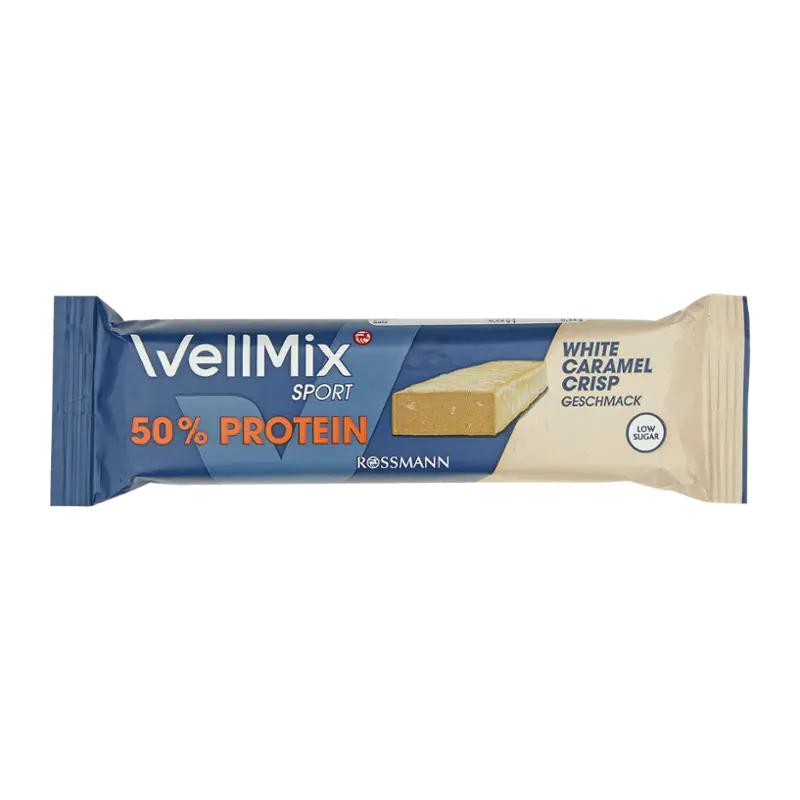 WellMix Proteinová tyčinka v bílé čokoládě s křupinkami a příchutí karamelu, 50 g