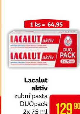 Lacalut aktiv zubní pasta DUOpack 2x 75 ml