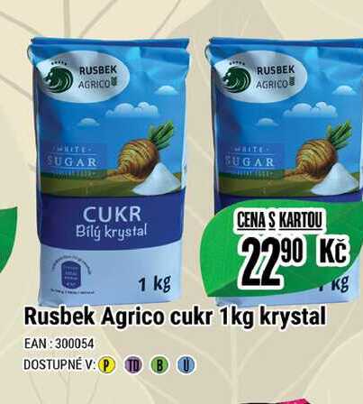 Rusbek Agrico cukr 1kg krystal 