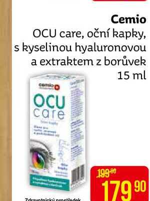 Cemio OCU care, oční kapky, s kyselinou hyaluronovou a extraktem z borůvek 15 ml 
