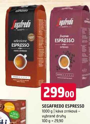 Segafredo Espresso zrnková káva 1000g