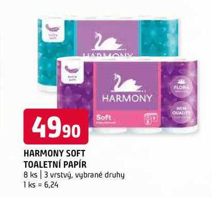 Harmony soft Toaletní papír 3-vrstvý, vybrané druhy 8ks
