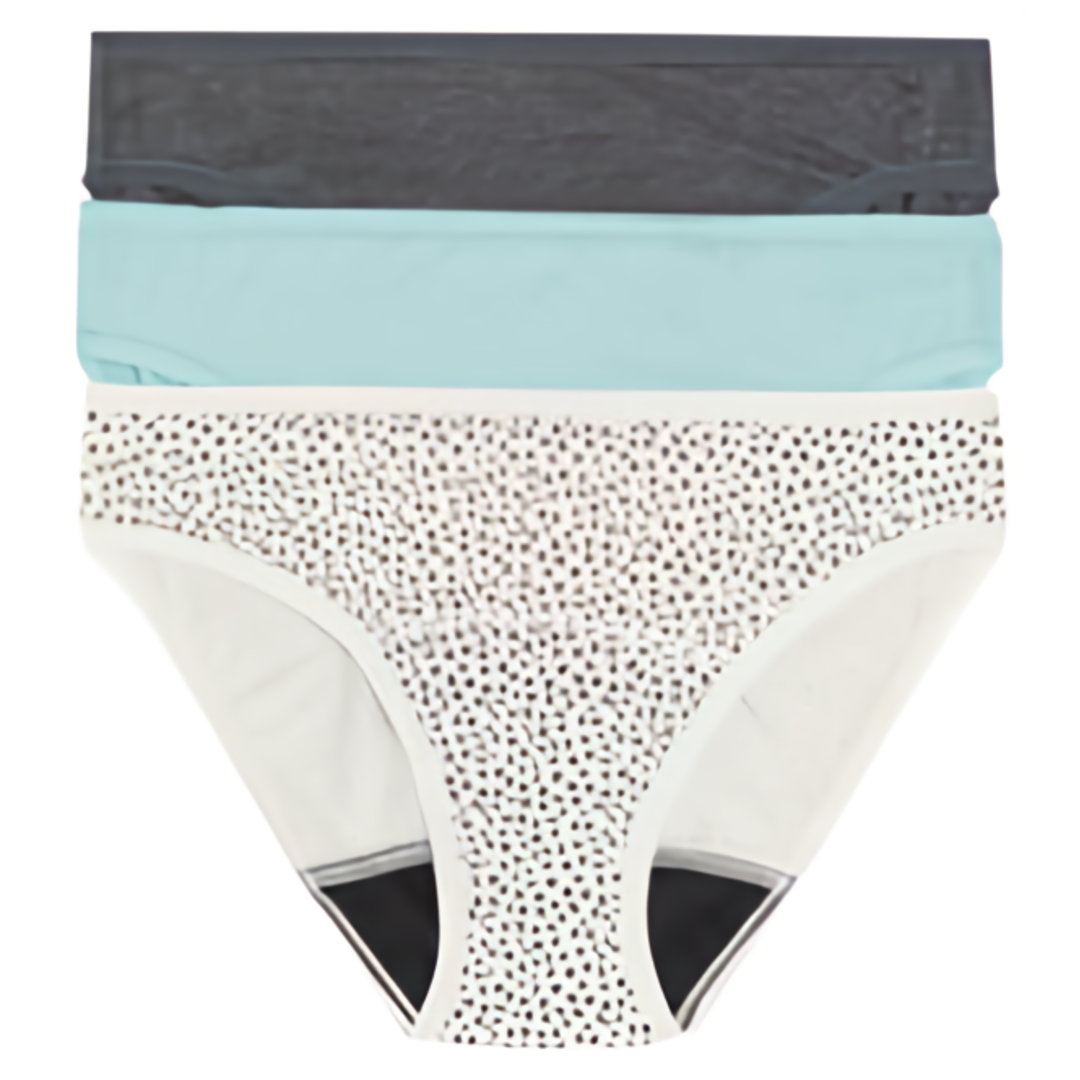 Marks & Spencer Menstruační kalhotky bikini střihu, středně savé, mix barev, 3ks, vel. 14