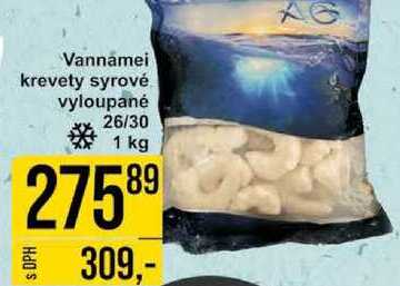 Vannamei krevety syrové vyloupané 26/30 1 kg  