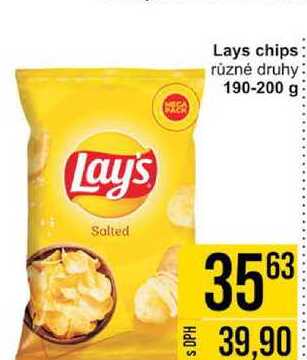Jay's Lays chips různé druhy 190-200 g 