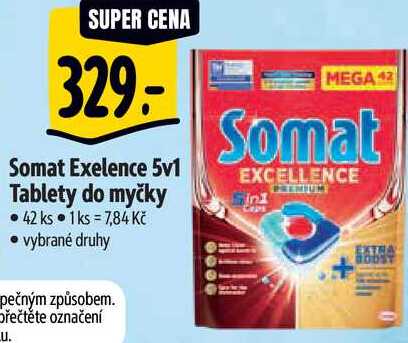 Somat Exelence 5v1 Tablety do myčky, 42 ks
