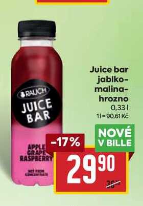 Juice bar jablko- malina- hrozno 0,33l
