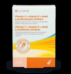 LIVSANE Vitamin C + D + zinek s prodlouženým účinkem 30 tobolek