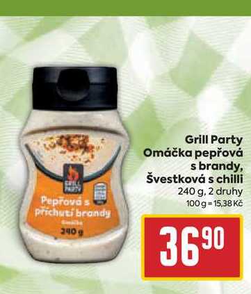Grill Party Omáčka pepřová s brandy, Švestková s chilli 240g