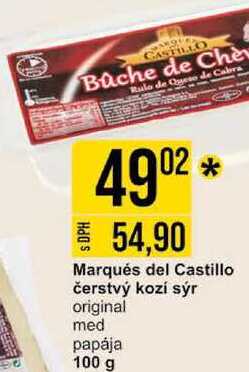 Marqués del Castillo čerstvý kozí sýr original med papája 100 g 