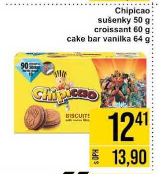 Chipicao sušenky 50 g croissant 60 g cake bar vanilka 64 g