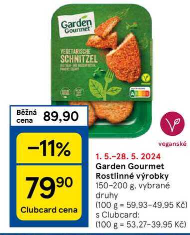 Garden Gourmet Rostlinné výrobky, 150-200 g