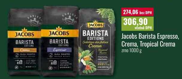 Jacobs Barista Espresso, Crema, Tropical Crema zrno 1000 g 
