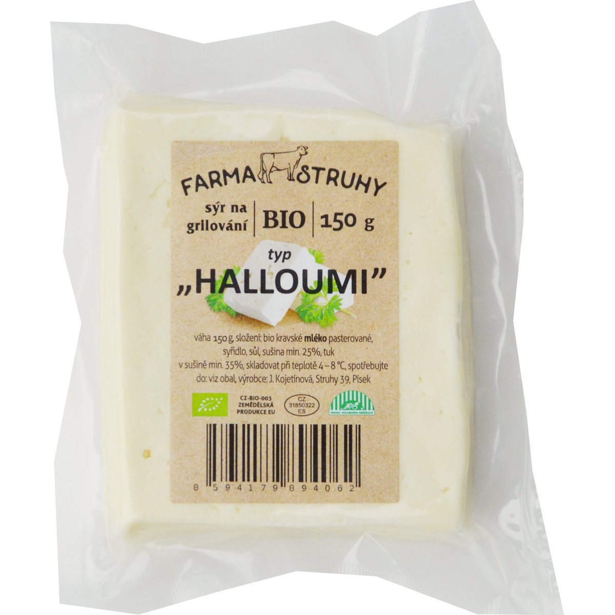 Farma Struhy BIO Struhoumi sýr na gril bílý