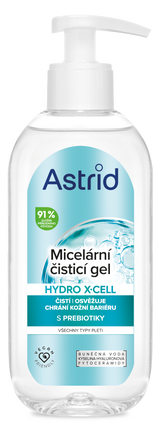 Astrid Hydro X-Cell Čistící micelární gel na tvář, oči a rty pro všechny typy pleti