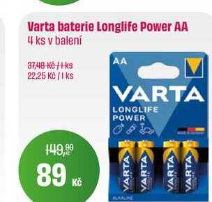 Varta baterie Longlife Power AA 4 ks 