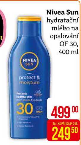 Nivea Sun Protect & Moisture Hydratační mléko na opalování OF 30 400ml