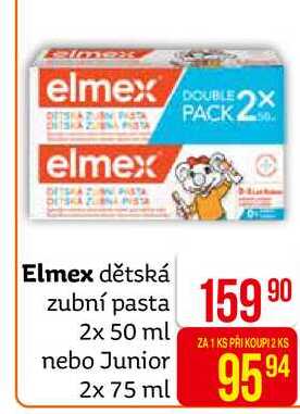 elmex Dětská zubní pasta s aminfluoridem 0 - 6 let 2x50ml