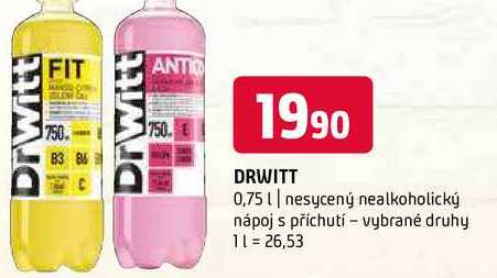 DrWitt nesycený nealkoholický nápoj s příchutí vybrané druhy 0,75l
