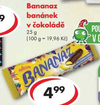 Bananaz banánek v čokoládě, 25 g (