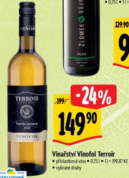 Vinařství Vinofol Terroir, 0,75 l