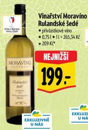 Vinařství Moravíno Rulandské šedé, 0,75 l