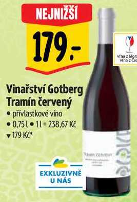 Vinařství Gotberg Tramín červený, 0,75 l