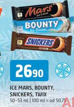 Ice mars bounty snicers twix 50-53g