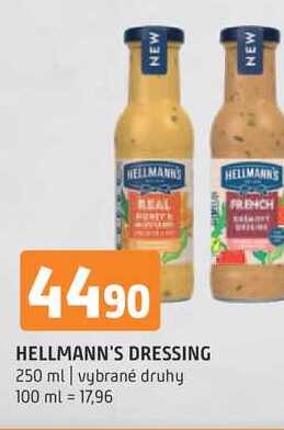 Hellmann's dressing 250 ml, vybrané druhy
