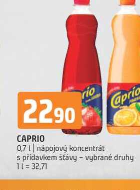 Caprio 0,7l, vybrané druhy
