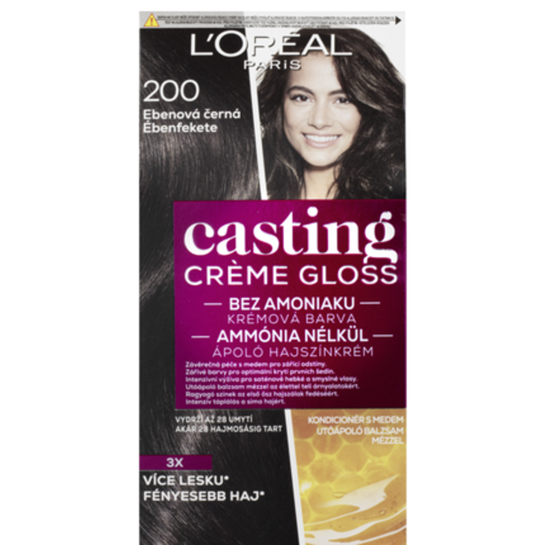 L´Oréal Paris Casting Creme Gloss semipermanentní barva na vlasy, odstín 200 ebenová černá
