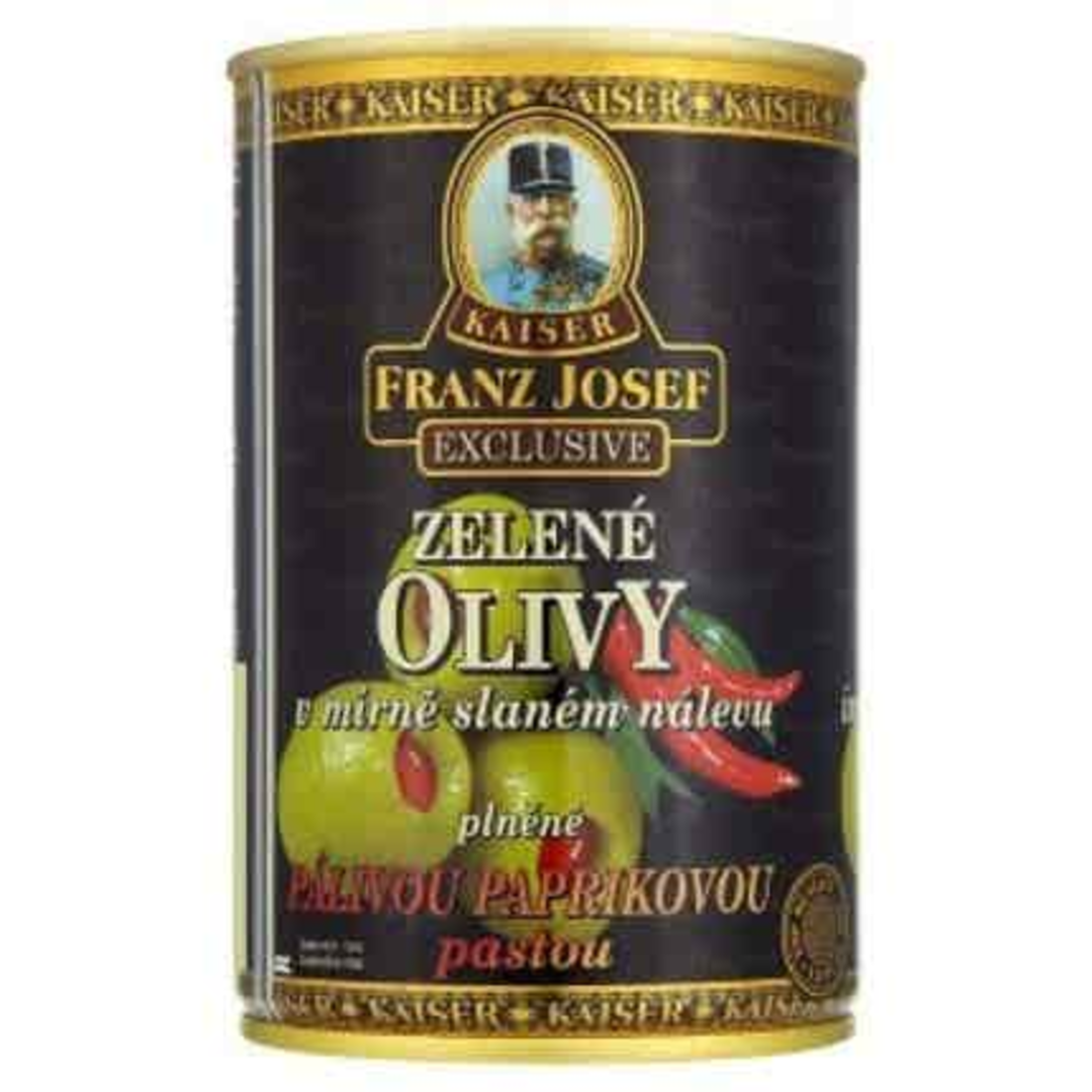 Franz Josef Kaiser Zelené olivy ve slaném nálevu s pálivou paprikovou pastou