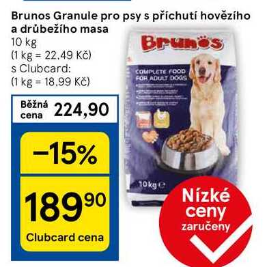 Brunos Granule pro psy s příchutí hovězího a drůbežího masa, 10 kg 