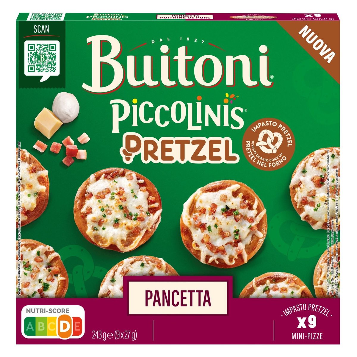 Buitoni Piccolinis Pretzel Panceta mini pizzy 9 ks