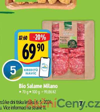   Bio Salame Milano  70 g  
