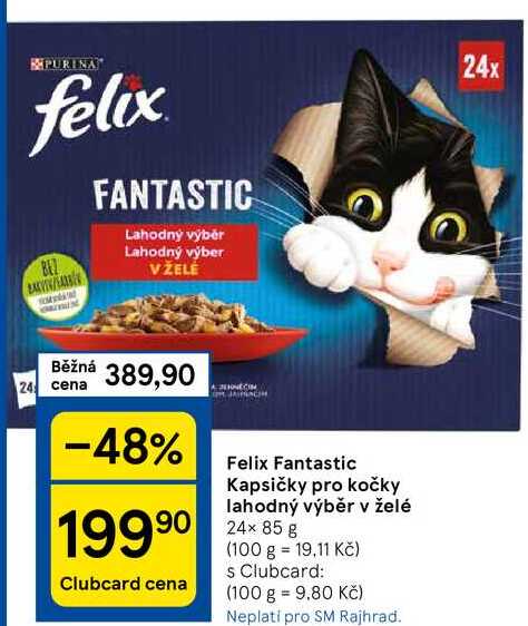 Felix Fantastic Kapsičky pro kočky lahodný výběr v želé, 24x 85 g