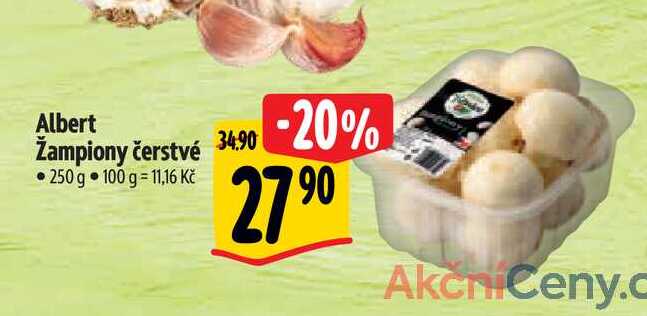 Albert Žampiony čerstvé 250 g