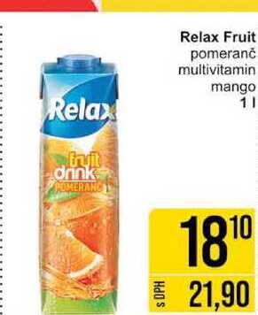 Relax Fruit pomeranč multivitamin mango. 1l