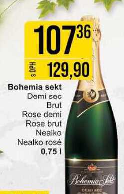Bohemia sekt Demi sec Brut Rose demi Rose brut Nealko Nealko rosé 0,75l