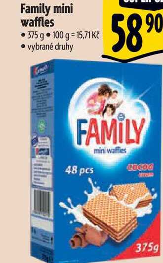 Family mini waffles 375 g 