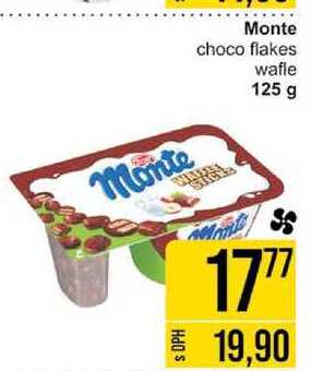 Monte choco flakes wafle 125 g 
