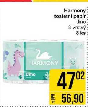Harmony toaletní papír dino 3-vrstvý 8 ks 