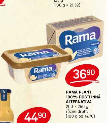 RAMA PLANT 100% ROSTLINNÁ ALTERNATIVA 200 - 250 g 