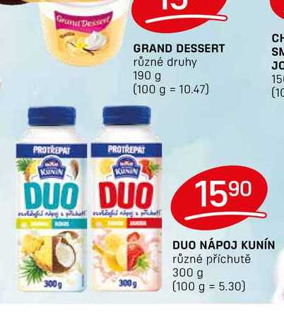 DUO NÁPOJ KUNÍN různé příchutě 300 g