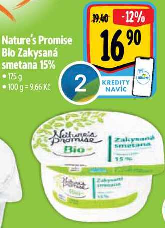 Nature's Promise Bio Zakysaná smetana 15%, 175 g 