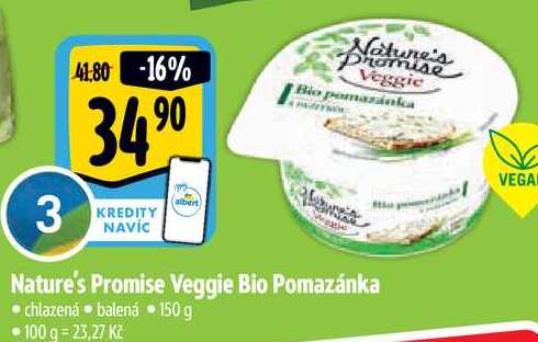 Nature's Promise Veggie Bio Pomazánka, 150 g